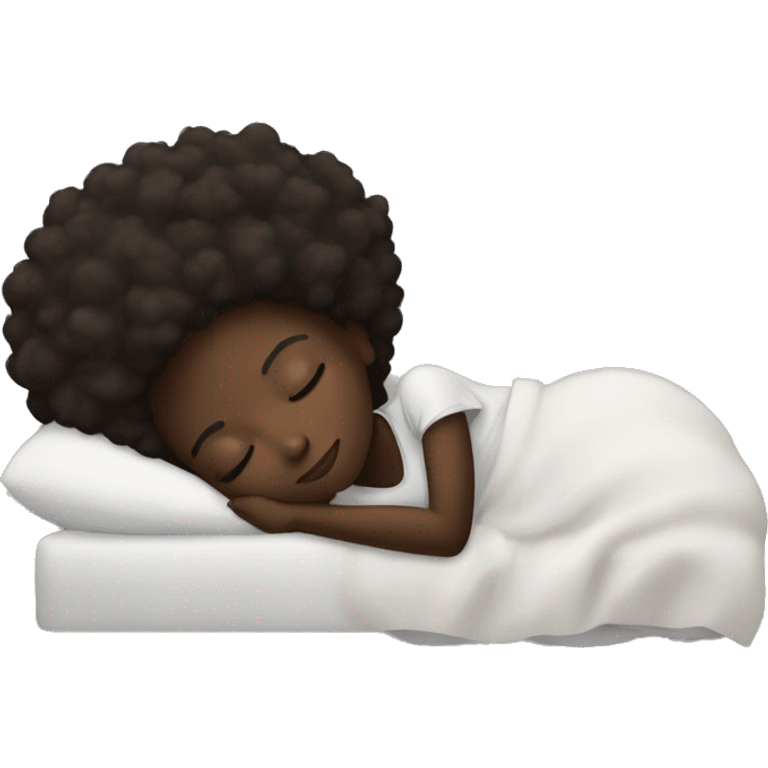 dark skinned afro girl sleeping emoji