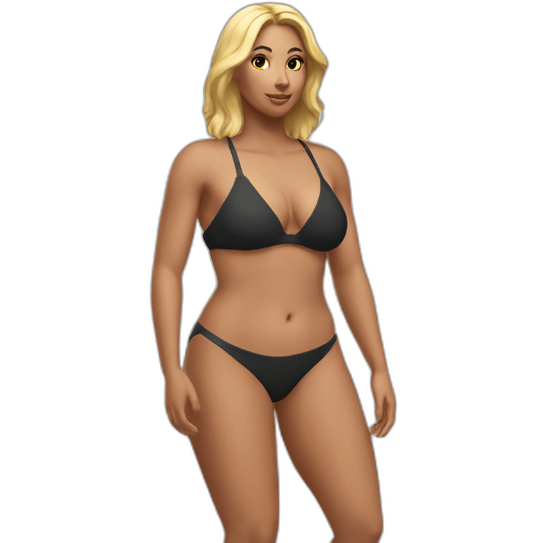 Detailed Slim-thicc Caucasian woman bikini pose (front view) emoji