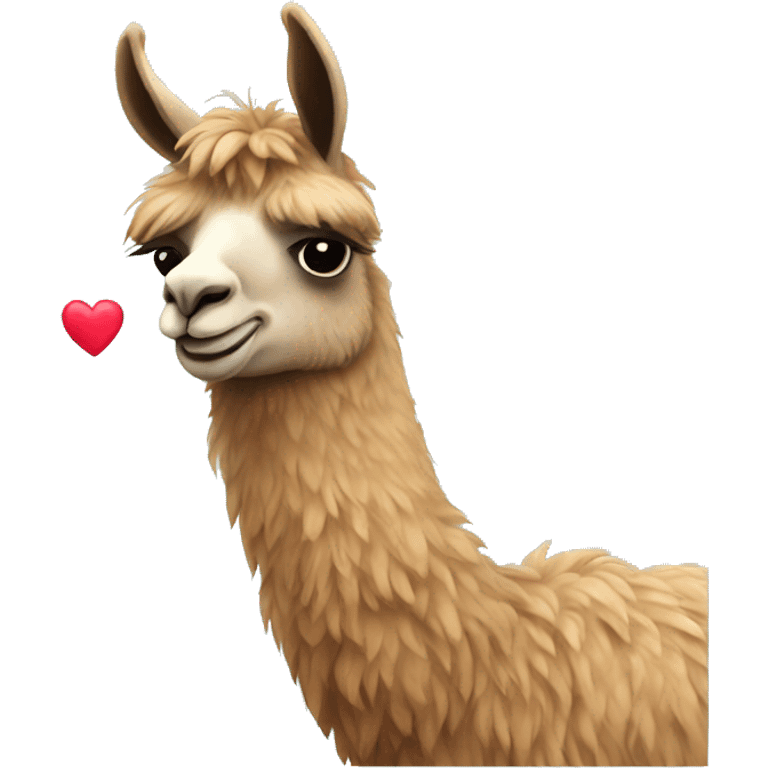 Llama with heart emoji