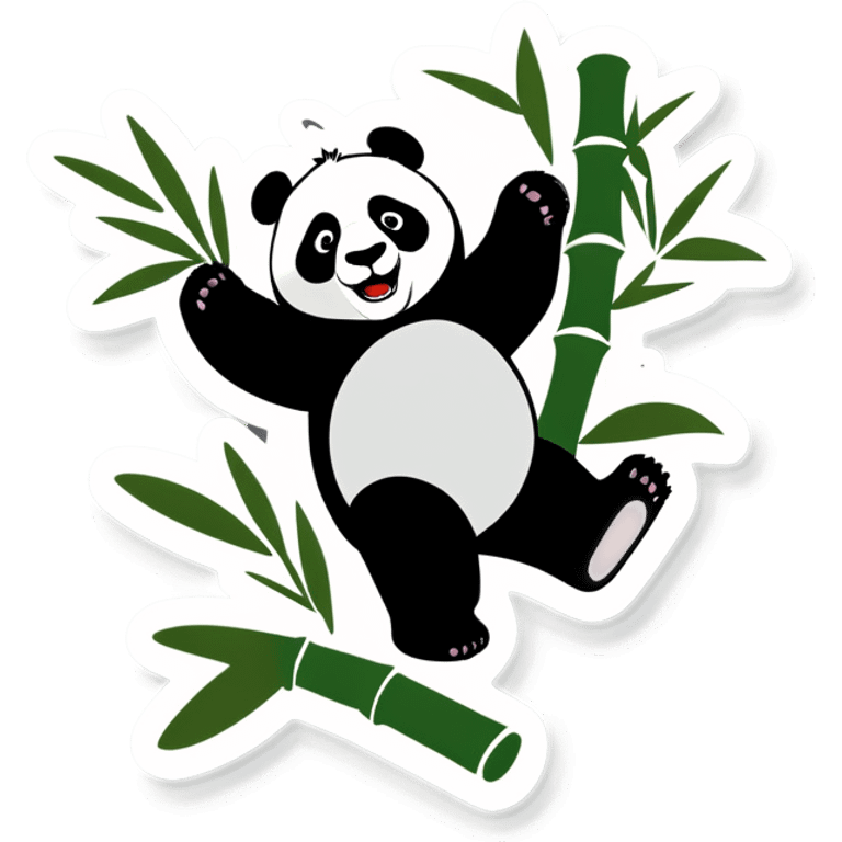 Panda throwing bamboo emoji