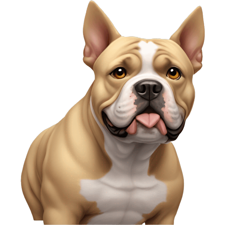 4k xl american bully with pointy ears emoji