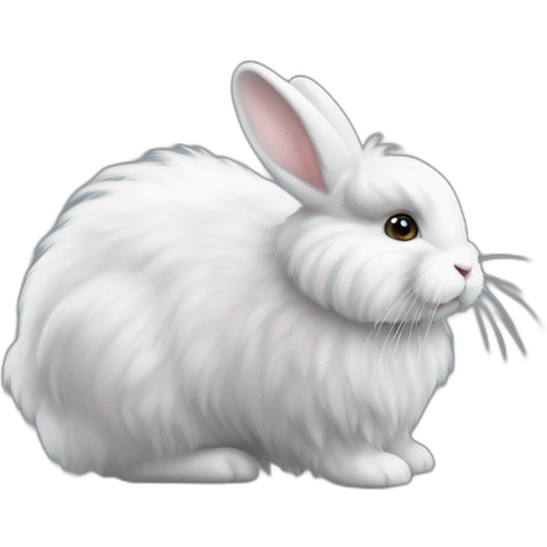 white and grey angora rabbit emoji