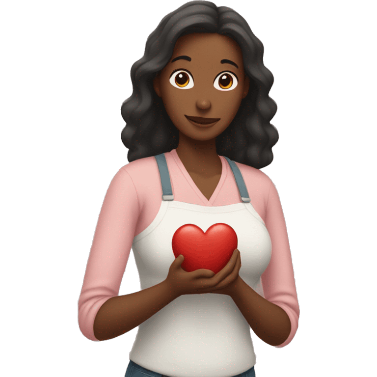 A mom holds her heart in her hands emoji