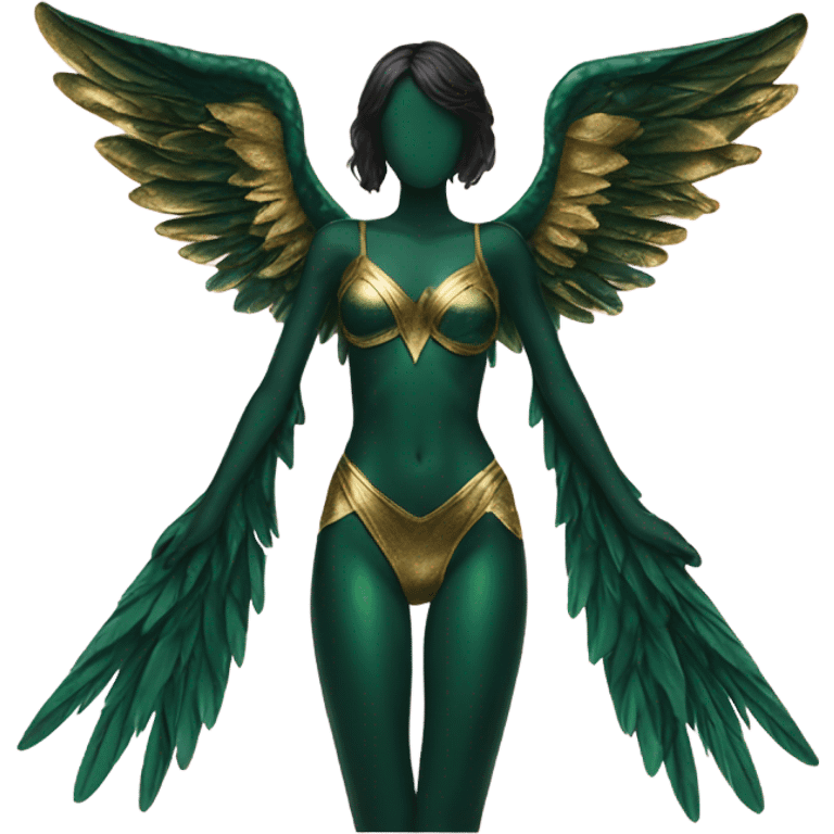 Dark green and gold Victoria secret wings emoji