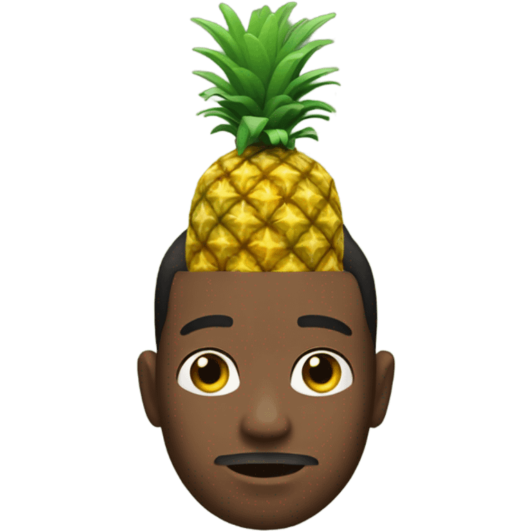 An autistic man with a pineapple on his head emoji