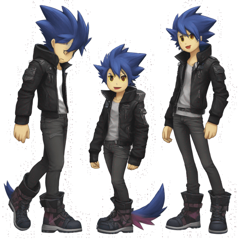 cute cool edgy sharp punk Digimon-Fakemon-animal full body emoji