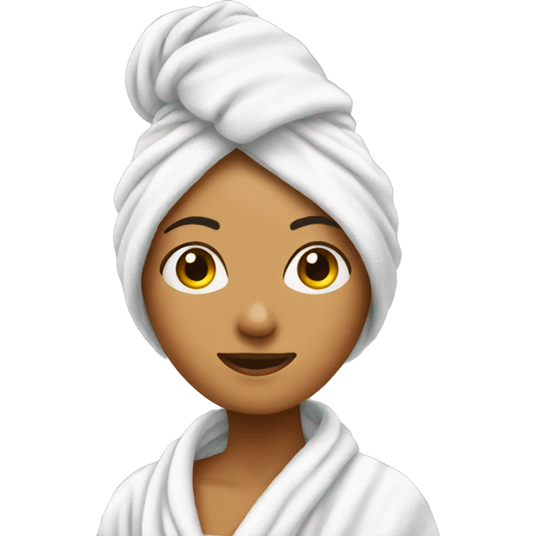 Women with towel in a head after shower emoji