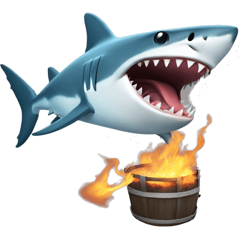 Shark taking fire emoji