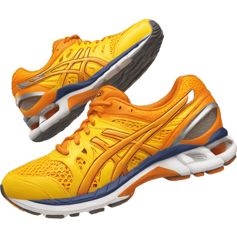 Asics Gel Kinsei 5 Yellow Orange shoe emoji