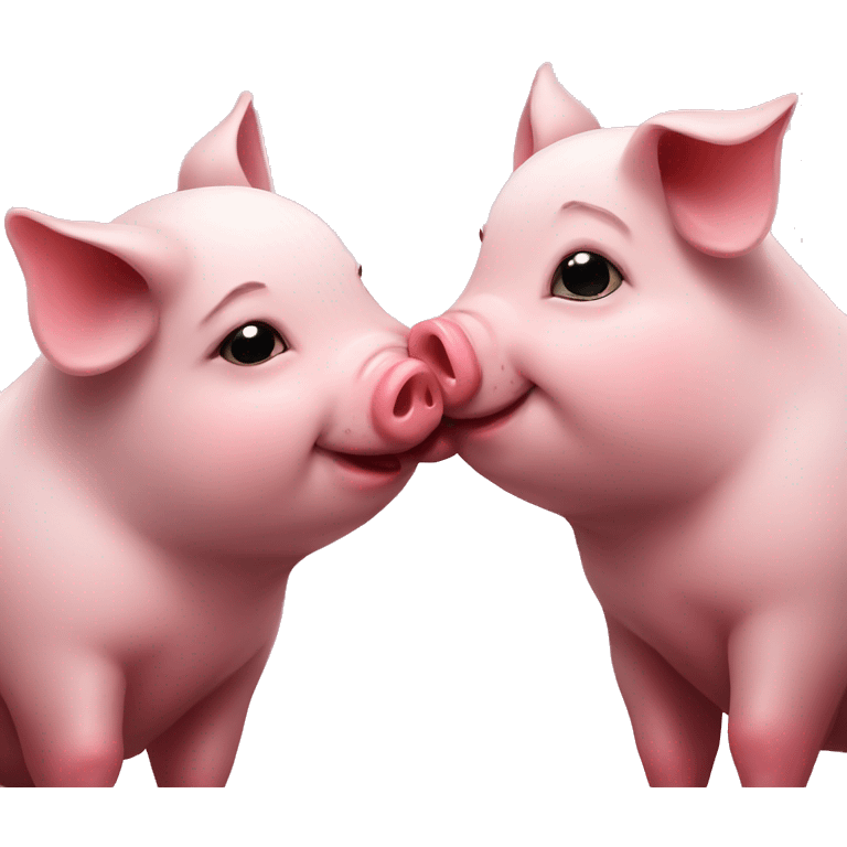 Cute kissing pigs goodnight emoji