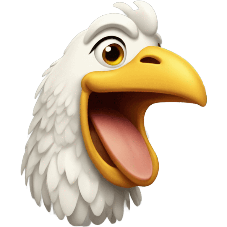 Laughing chicken emoji