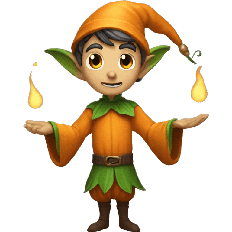 pumkin elf male casting a spell emoji