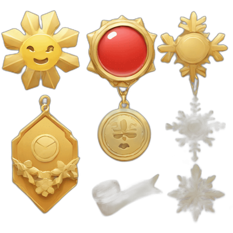 badge, medal, book, paper, scroll, new year, snowflake, pokemon, picture emoji