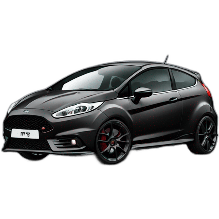 Black MK7 Ford Fiesta ST with gunmetal rims emoji