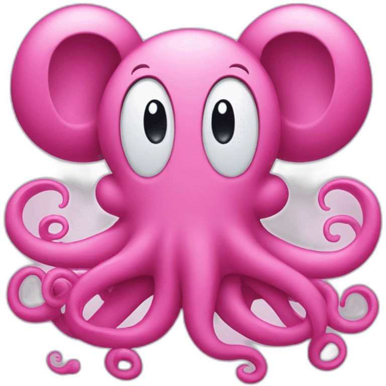 Micky mouse as a pink octopus emoji