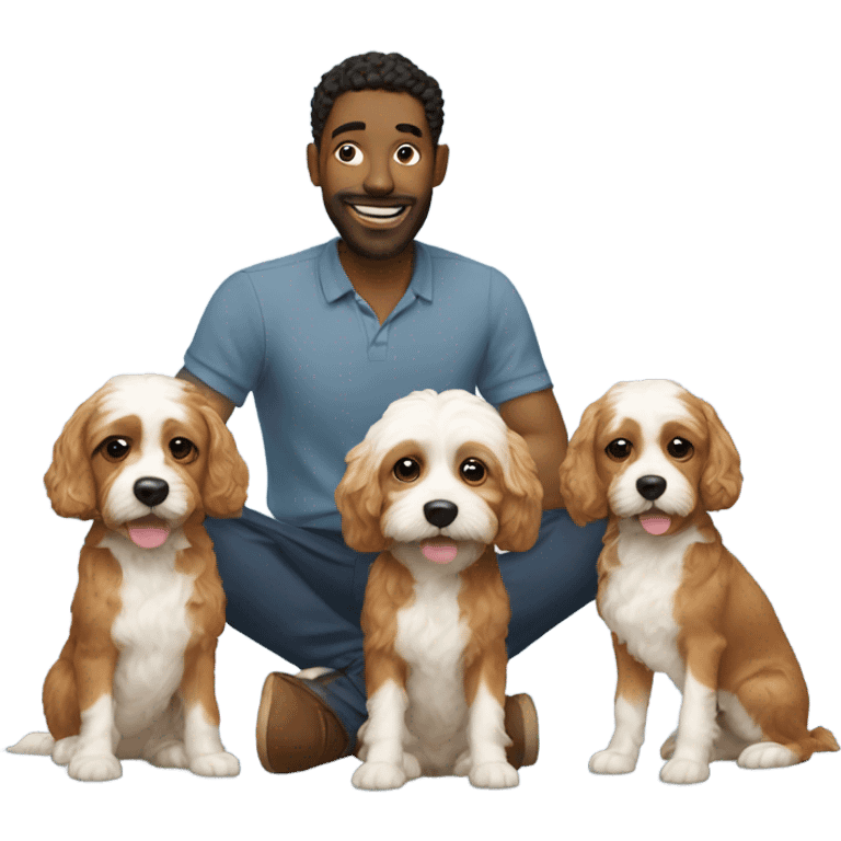 Two men with a Cavapoo emoji