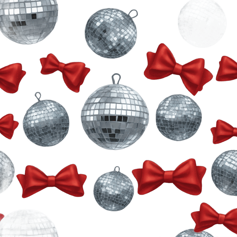 disco ball with red bow on the top  emoji