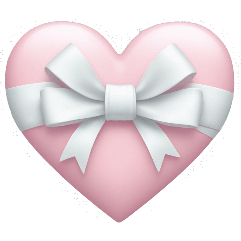 Pastel pink heart with white bow emoji