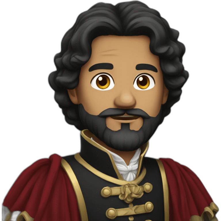 lord farquad with a beard black hair emoji