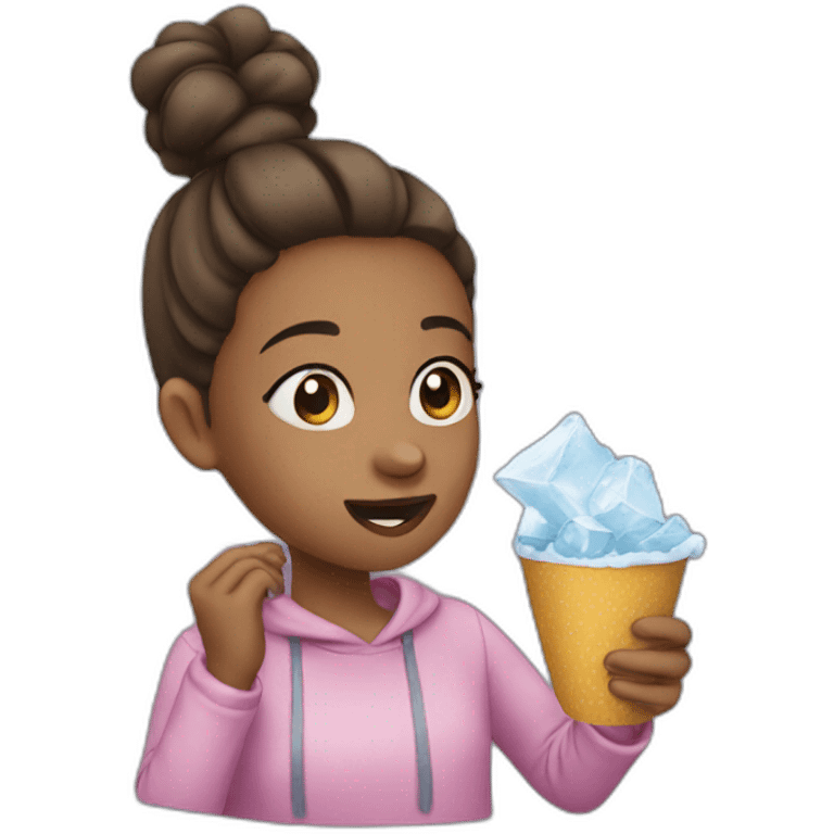 Girl eating ice  emoji