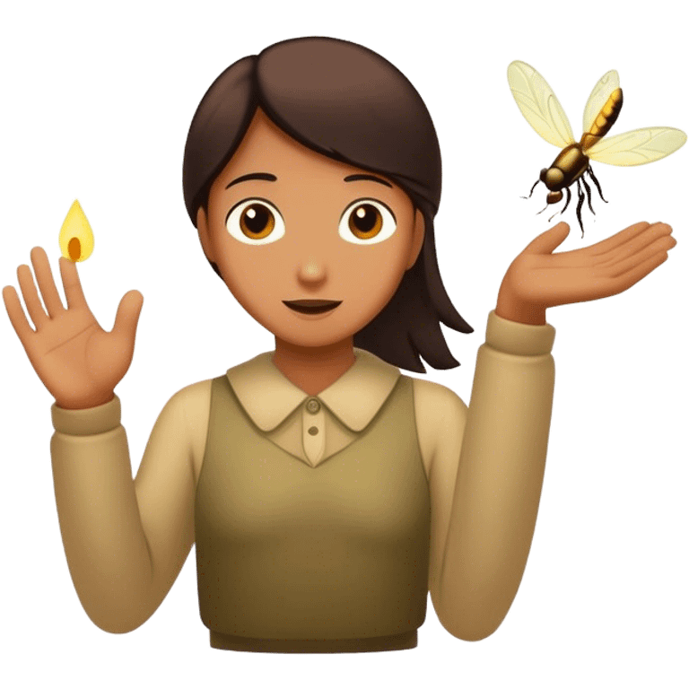 Catching a firefly emoji