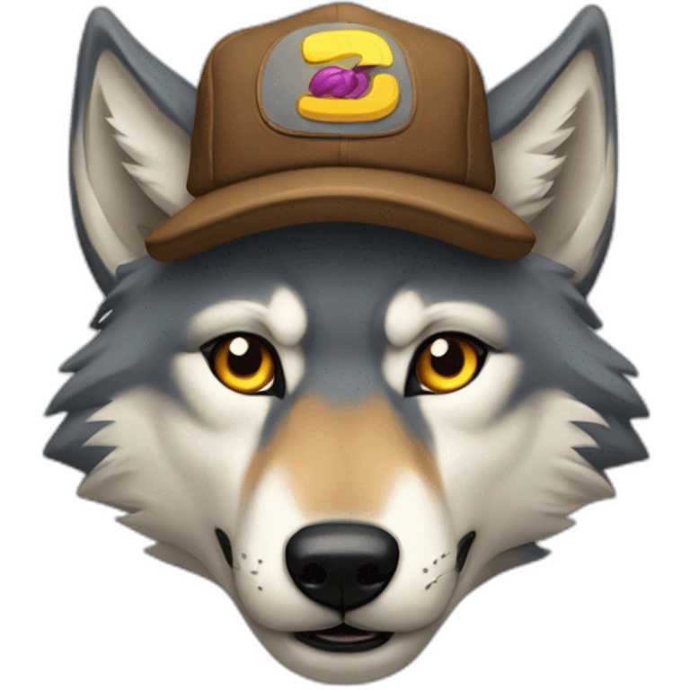 Wolf in trucker hat emoji