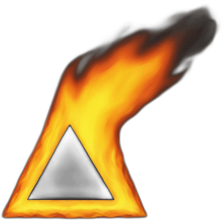 black triangle on fire emoji