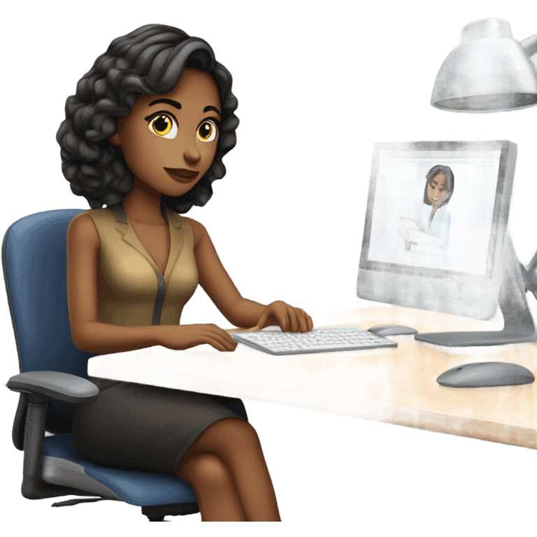 beautiful girl working in an office emoji