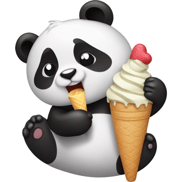 Panda eating ice cream emoji