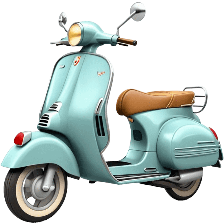 Cinematic Realistic Vespa Pop Culture Emoji, depicted as a sleek vintage scooter symbolizing Italian style rendered with dynamic detail and retro lighting. emoji