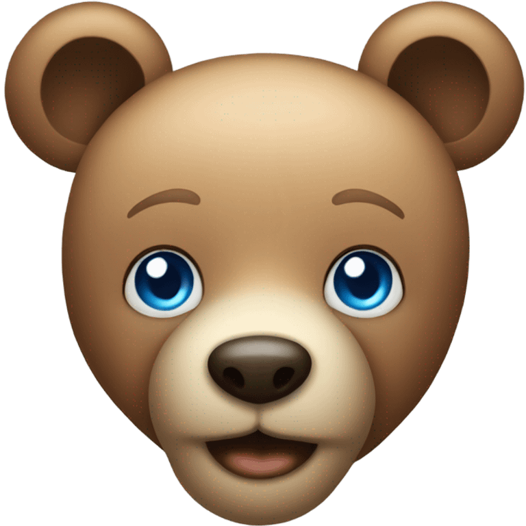 a simple head of a teddy bear pik with blue eyes emoji