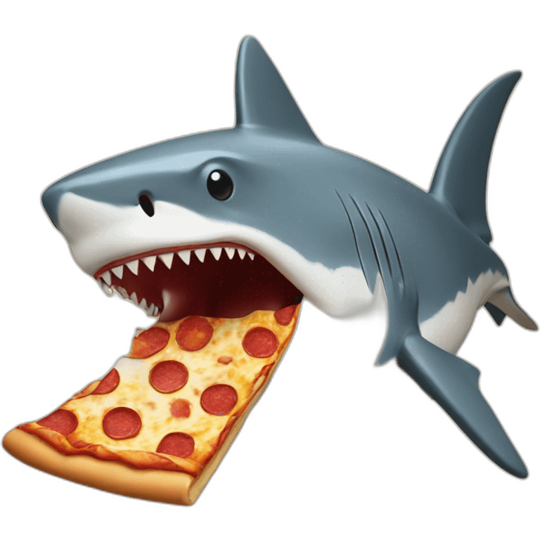 Shark eating pizza emoji