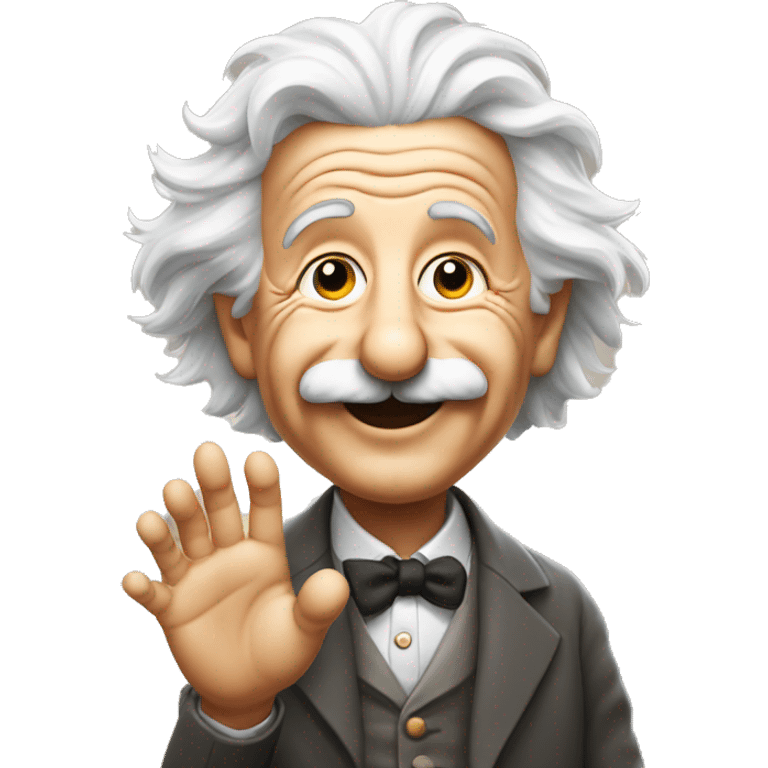 albert einstein vawes hand smiling emoji