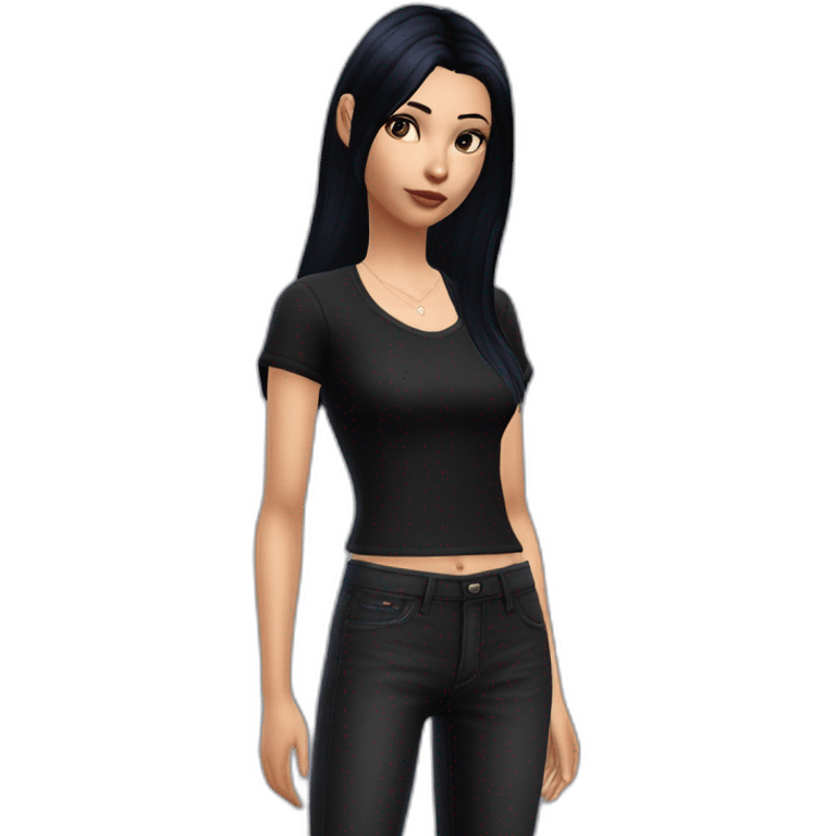 Sims+4+Anime+Cassandra+Goth-girl-dark-hair-black-tshirt+perfectly-centered emoji