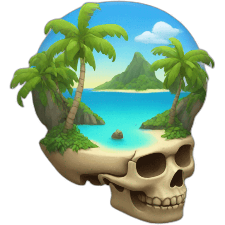 an island in the form of a skull emoji