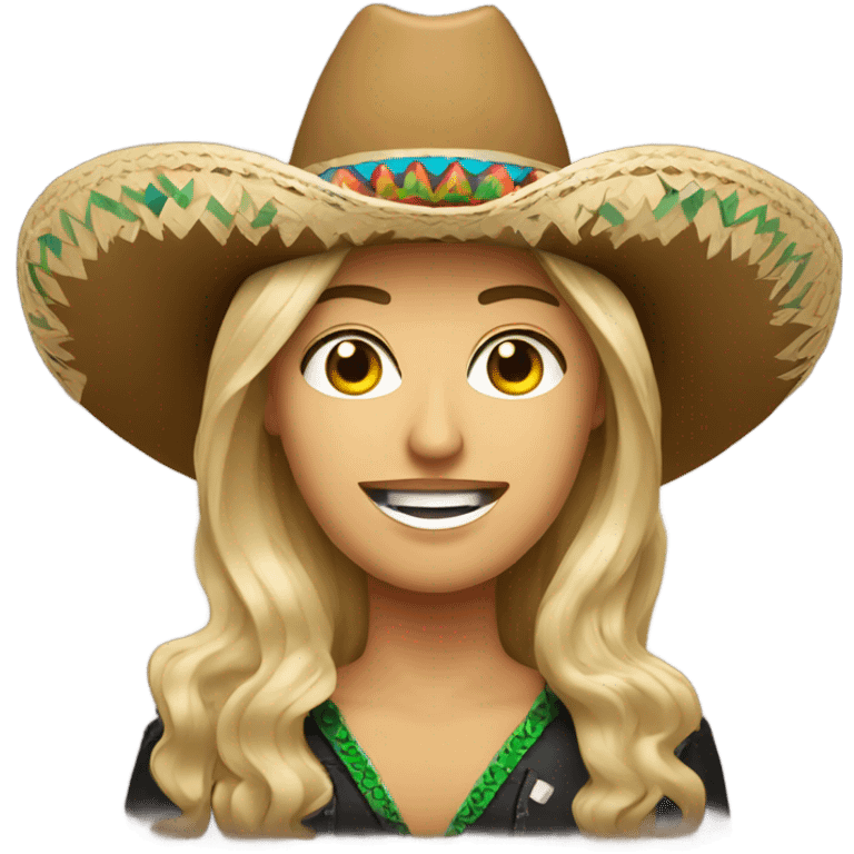 Caucasian Country singer with Mexican sombrero emoji