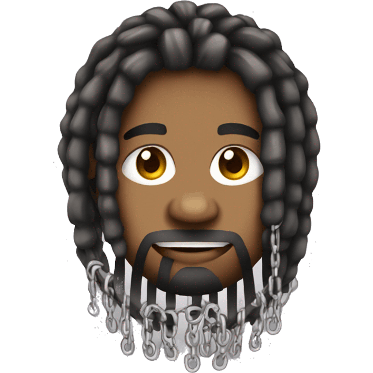 nonchalant dreadhead with grill and 10 chains on emoji