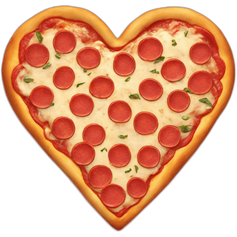 pizza in the shape of a heart for Valentine's Day emoji