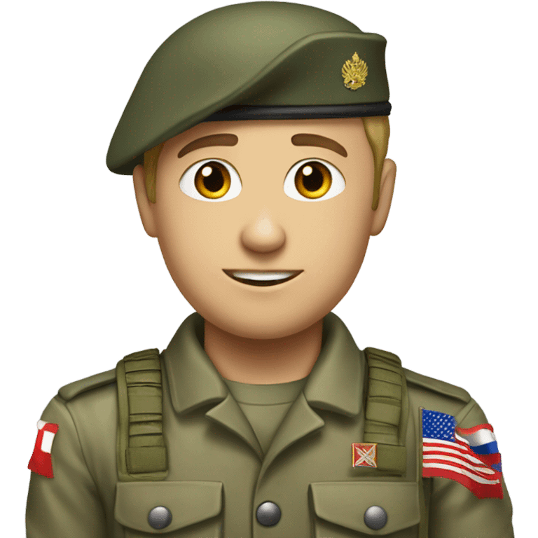 super realistic white soldier with russian flag emoji