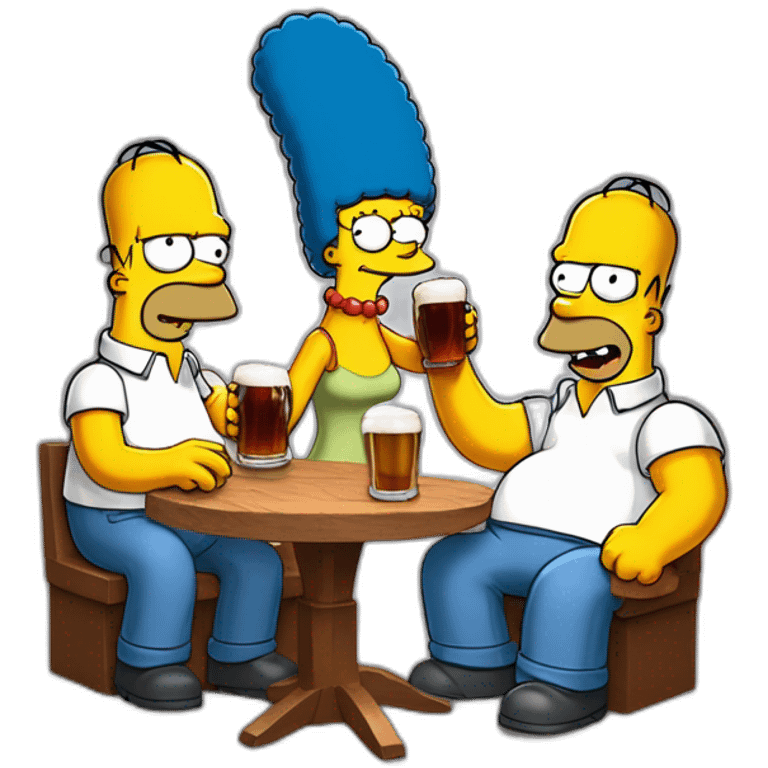 Simpson qui boit une bière avec son fils emoji