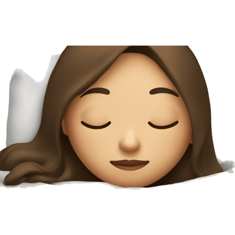 Brunette girl sleeping with blanket  emoji