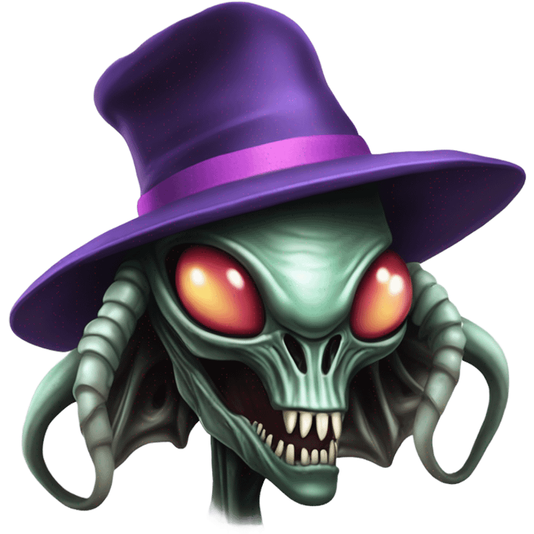 Alien xenomorph with Pimp Hat emoji