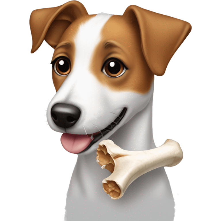 ￼Jack Russell holding a bone emoji