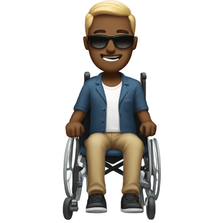 Guy in a wheelchair with sunglasses emoji