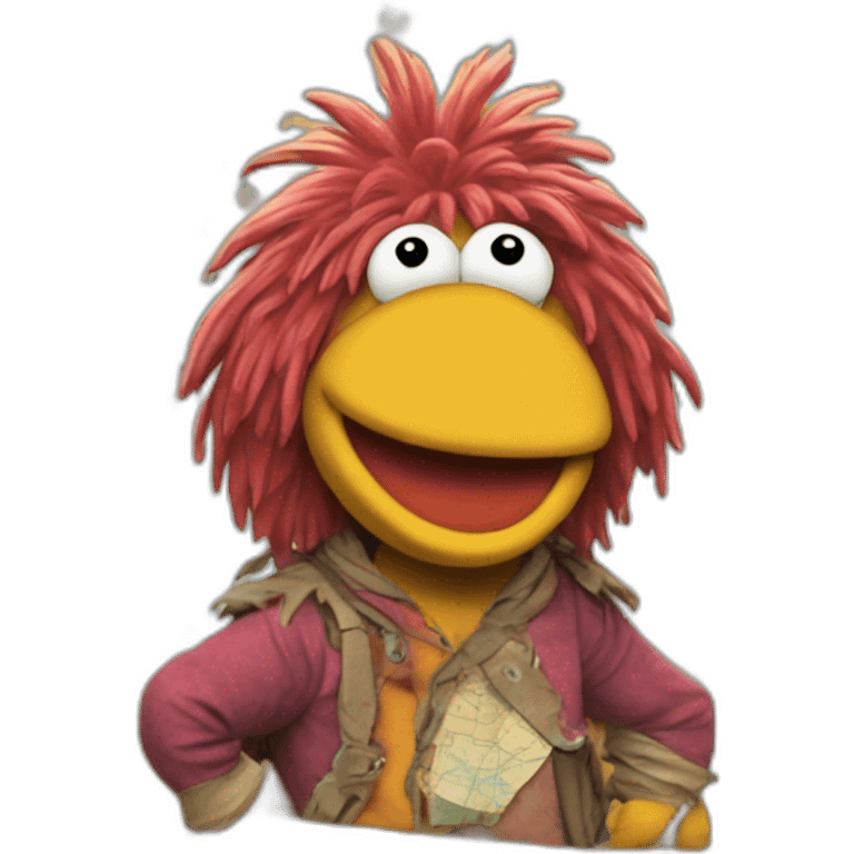 Fraggle with a map emoji