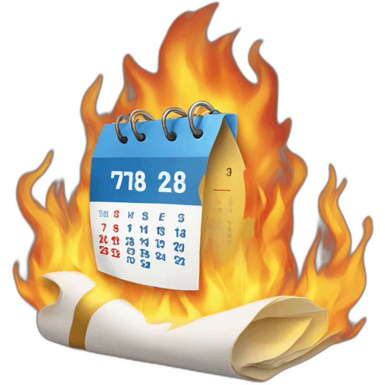 a calendar on fire emoji