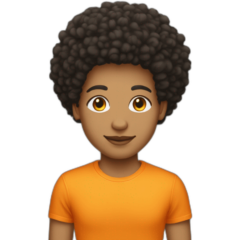 Light skin afro orange in fit big emoji