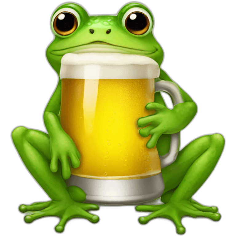 Frog with a beer emoji