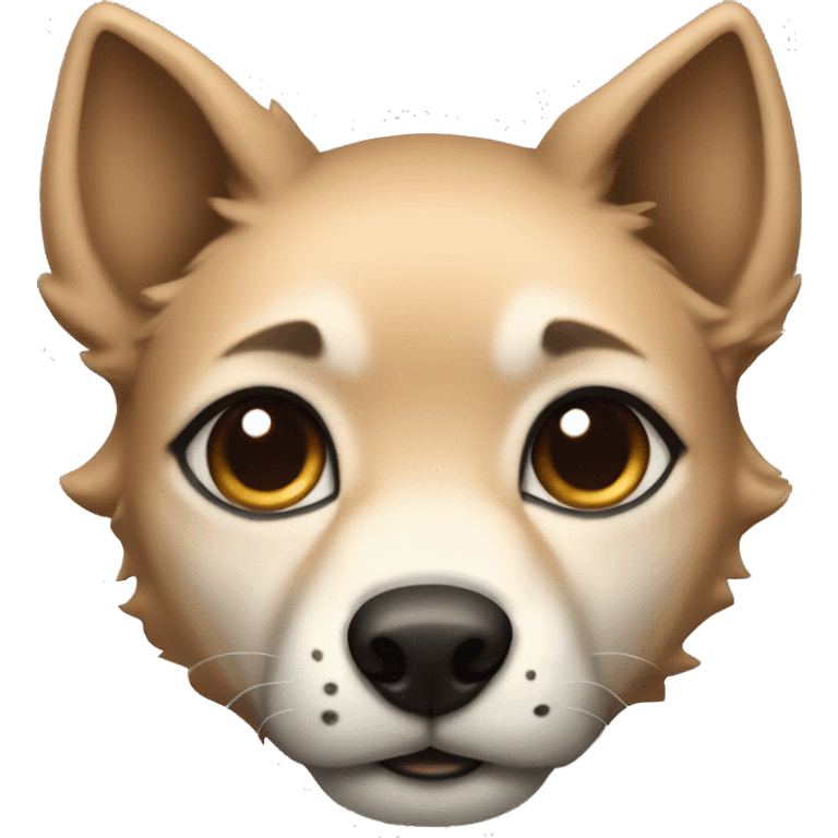 4 short legs a light brown puppy-like wolf with black ears emoji