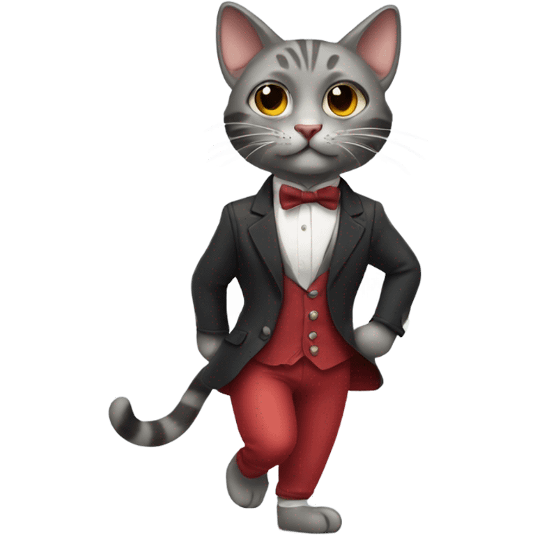 Cat danse tango wearing clothes emoji